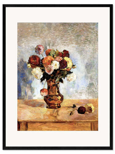 Gerahmter Kunstdruck Die Dahlien