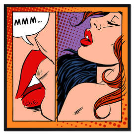 Gerahmter Kunstdruck Sinnlicher Kuss