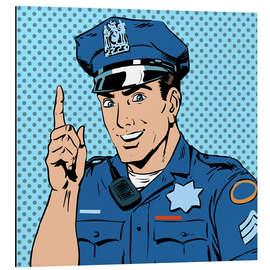 Magnettafel Mahnender Polizist