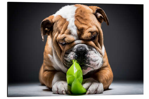 Aluminiumsbilde English bulldog playful