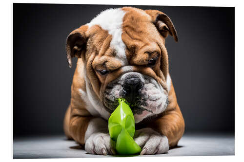 Foam board print English bulldog playful