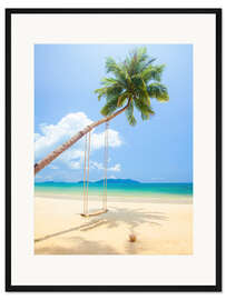 Gerahmter Kunstdruck Palmenschaukel