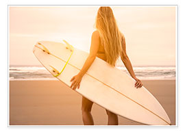 Poster  Surfeuse blonde