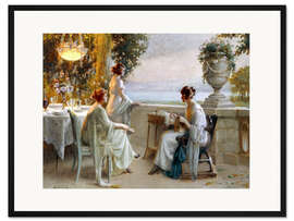 Gerahmter Kunstdruck Eine Soiree auf der Terrasse