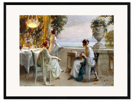 Ingelijste kunstdruk A Soiree on the Terrace