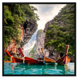 Gerahmter Kunstdruck Railay Strand in Krabi Thailand
