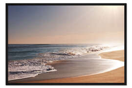 Gerahmter Kunstdruck Sonnenbeschienener Strand