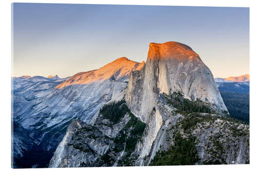 Tableau en verre acrylique Half Dome au coucher du soleil