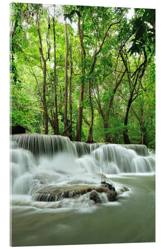 Cuadro de metacrilato Waterfall in forest of Thailand