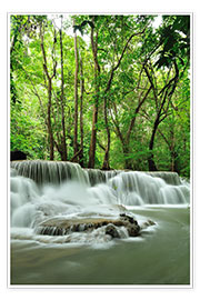 Wandbild  Wasserfall im Wald von Thailand