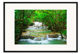 Gerahmter Kunstdruck Üppige Flusslandschaft