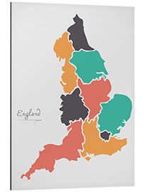 Cuadro de aluminio England map modern abstract with round shapes