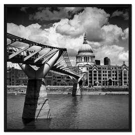 Gerahmter Kunstdruck Millennium Bridge und St Paul's Cathedral, London