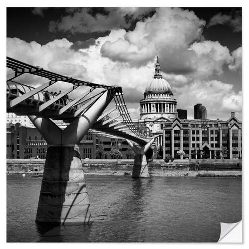 Wall sticker Millennium Bridge and St Paul's Cathedral, London