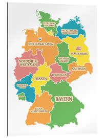 Quadro em plexi-alumínio Germany map with labels for learning children