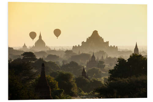 Cuadro de PVC Balloon over pagodas in Bagan