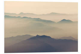 Foam board print scenic foggy atmosphere above Japan