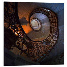 Quadro em plexi-alumínio Spiral ornamented staircase