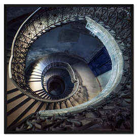 Gerahmter Kunstdruck Alte schöne Wendeltreppe