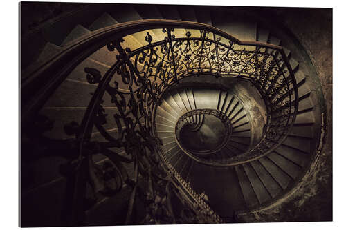 Galleritryk Spiral staircase in brown