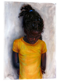 Acrylglasbild  Lexa mit gelbem Shirt - Jonathan Guy-Gladding