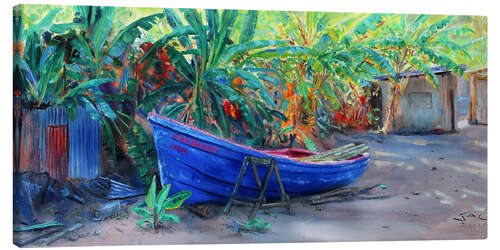 Tableau sur toile Le bateau bleu 2