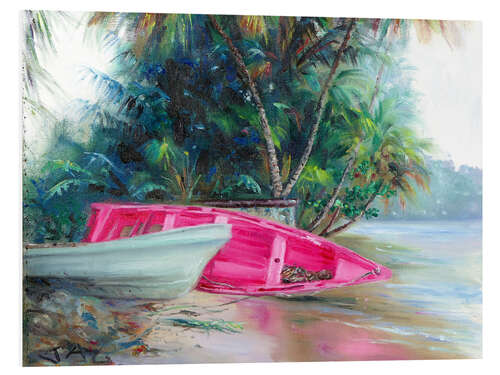 PVC print pink boat on side