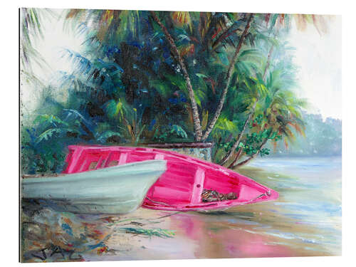 Gallery print pink boat on side