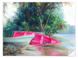 Autocolante decorativo pink boat on side