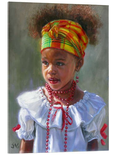 Tableau en verre acrylique Fille au turban