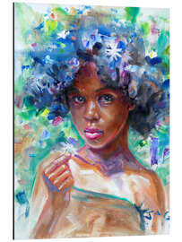 Magnettafel Gina mit blauen Blüten