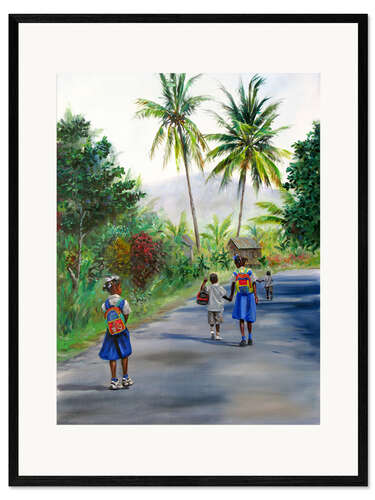 Framed art print walking home 2