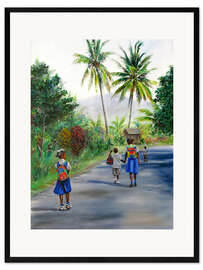 Framed art print walking home 2