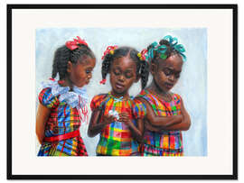 Gerahmter Kunstdruck Drei Mädchen