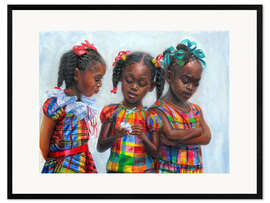 Framed art print three girls