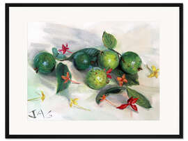 Gerahmter Kunstdruck Guave und Ixora Stillleben