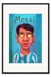 Gerahmter Kunstdruck Messi und Herzchen