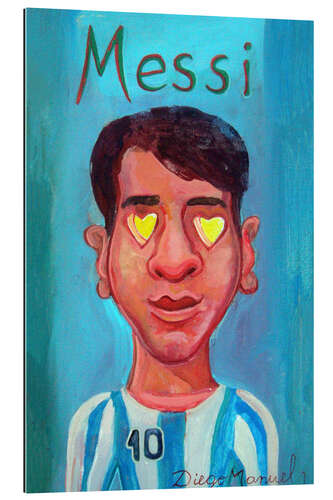 Quadro em plexi-alumínio Messi and heart