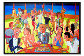 Gerahmter Kunstdruck Abendessen mit Freunden 2014