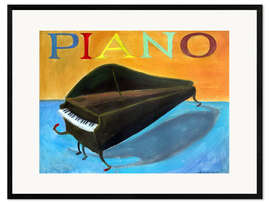 Gerahmter Kunstdruck Piano 2