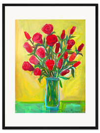 Gerahmter Kunstdruck Rote Rosen III