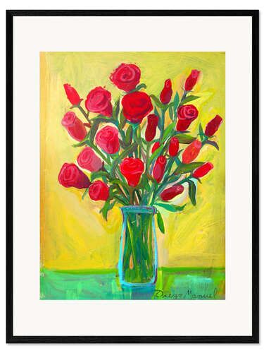 Framed art print Red roses III