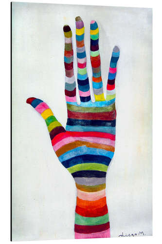 Aluminium print Rainbow hand