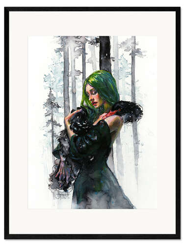 Framed art print Black swans