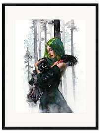 Framed art print Black swans