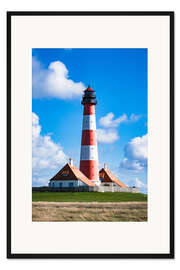 Gerahmter Kunstdruck Leuchtturm Westerhever