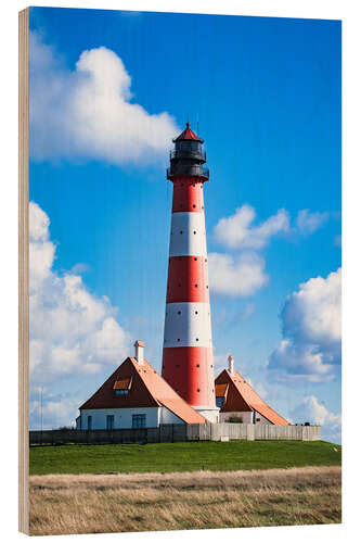 Wood print Lighthouse Westerhever