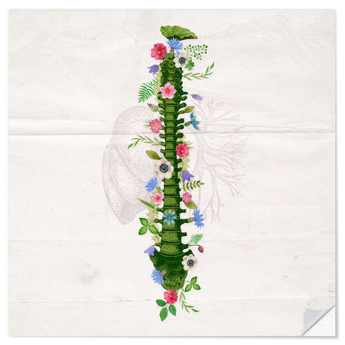 Wandsticker Blumen-Wirbelsäule