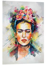 Stampa su vetro acrilico  Frida Kahlo Flower Pop - Tracie Andrews