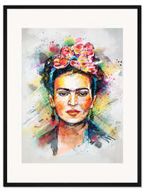 Gerahmter Kunstdruck Frida Kahlo Flower Pop